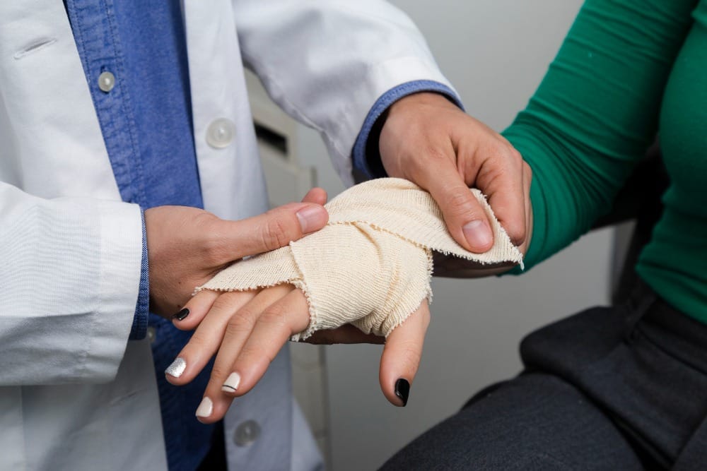 Protected hand after tendon reconstruction